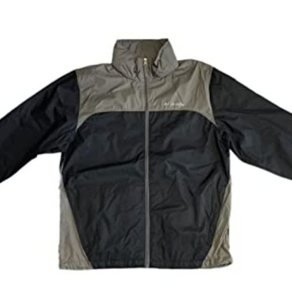 NWT Columbia Men Raincreek Falls Packable Hooded Rain Jacket(Grey/black)L - Picture 1 of 2